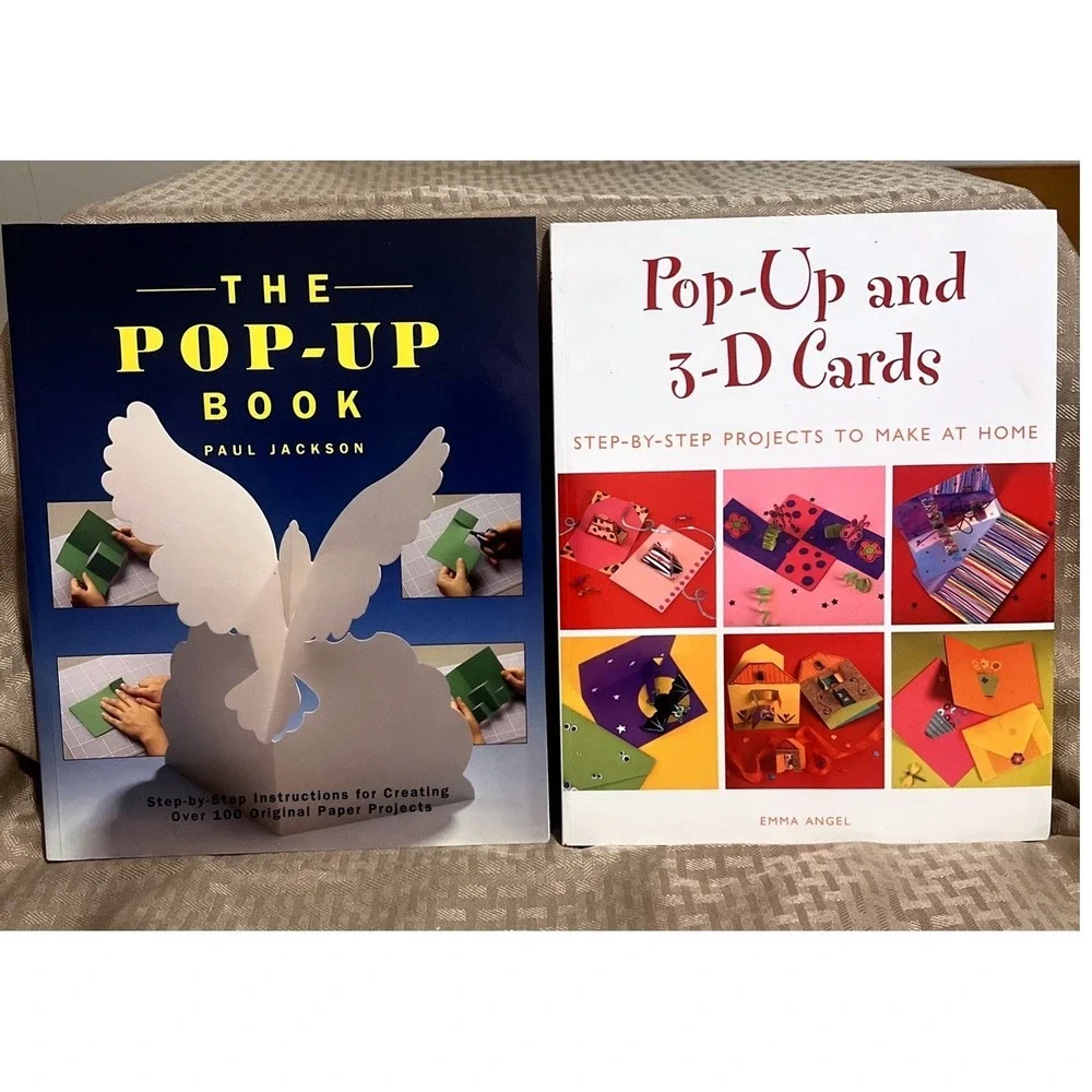 Lot Of 2 NOS Pop-Up Paper Craft Books Paul Jackson Emma Angel 3-D Cards 2005